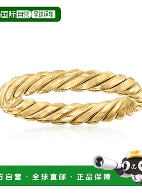 自营 Ross-Simons 14kt 黄金扭纹戒指 - 黄色 美国奥莱直发