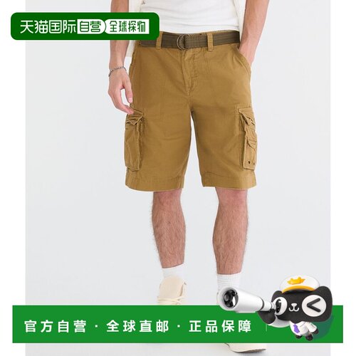 自营Aeropostale男士纯色束带工装短裤 *** 黑色-sandlewood 美国