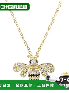 自营sabrina14K Yellow Gold Diamond & Black Diamond Bumble Be