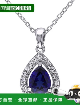 自营 mimi & max2 1/5 CT TGW 创造蓝色和创造白色蓝宝石泪珠光环