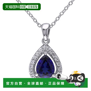 自营 mimi & max2 1/5 CT TGW 创造蓝色和创造白色蓝宝石泪珠光环