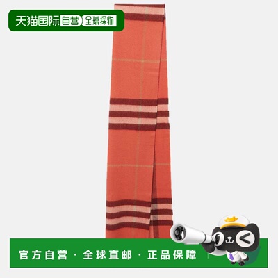 自营Burberry Clay Sienna Giant Check Cashmere Fringed Stole