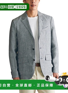 自营Faherty Reserve Linen-Blend Herringbone Blazer - grey 美