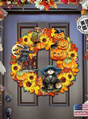 Designocracy 万圣节花环木家居装饰 - 多色 【美国奥莱】直发