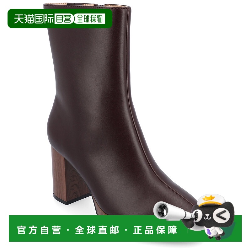 自营 Journee Collection中宽款女式罗默靴-棕色 美国奥莱直发