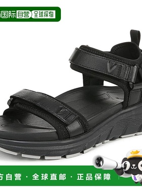 自营 Vionic女式Walk Max Wanderer凉鞋-黑色皮革-黑色 美国奥莱