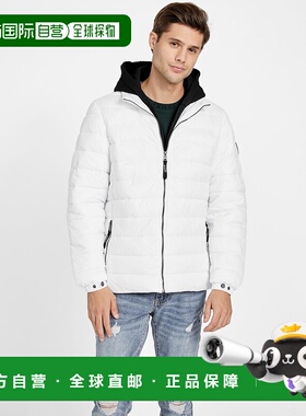 自营guessHarrison Hooded Quilted Jacket - pure white 美国奥