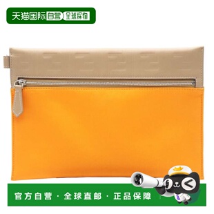 Clutch brow 自营Fendi Leather Pre Owned Pouch Nylon Bag