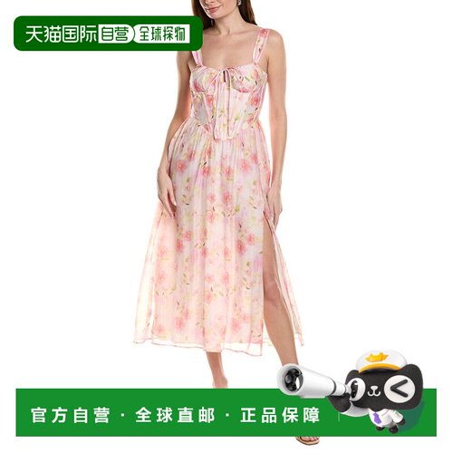 自营Bardot Esra Printed Midi Dress - Pink 连衣裙美国直发奥莱