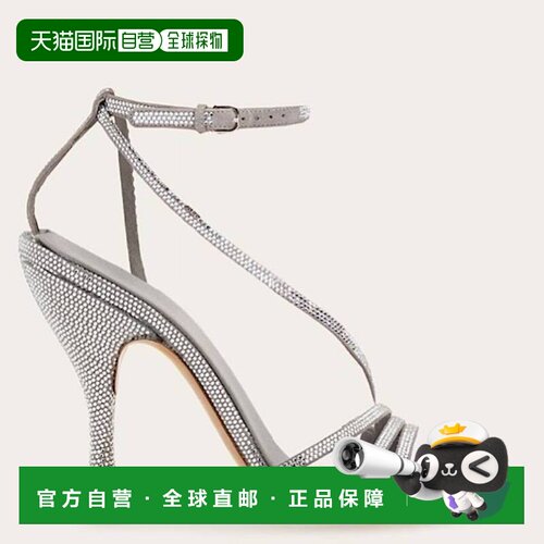 自营salvatore ferragamoFerragamo Denise水晶装饰凉鞋-银色m727