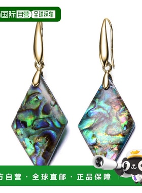 自营geneviveSterling Silver 14K Gold Plated Abalone Kite Dro