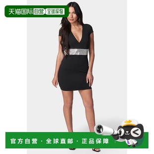 Embellished 美國奧 自營Bebe Dress black Mini Women Waist