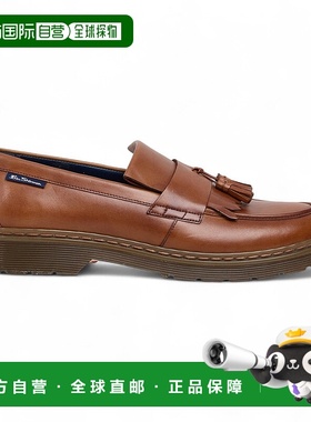 自营Ben Sherman Men's Tan Brown Leather Tassel Loafer Shoes
