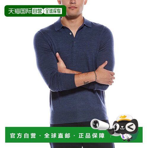 自营Brooks Brothers Basic Wool Polo Shirt - blue 美国奥莱直