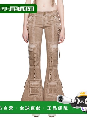 1h可退 香港直邮潮奢 Blumarine 蓝色情人 女士 棕色束带长裤 P34