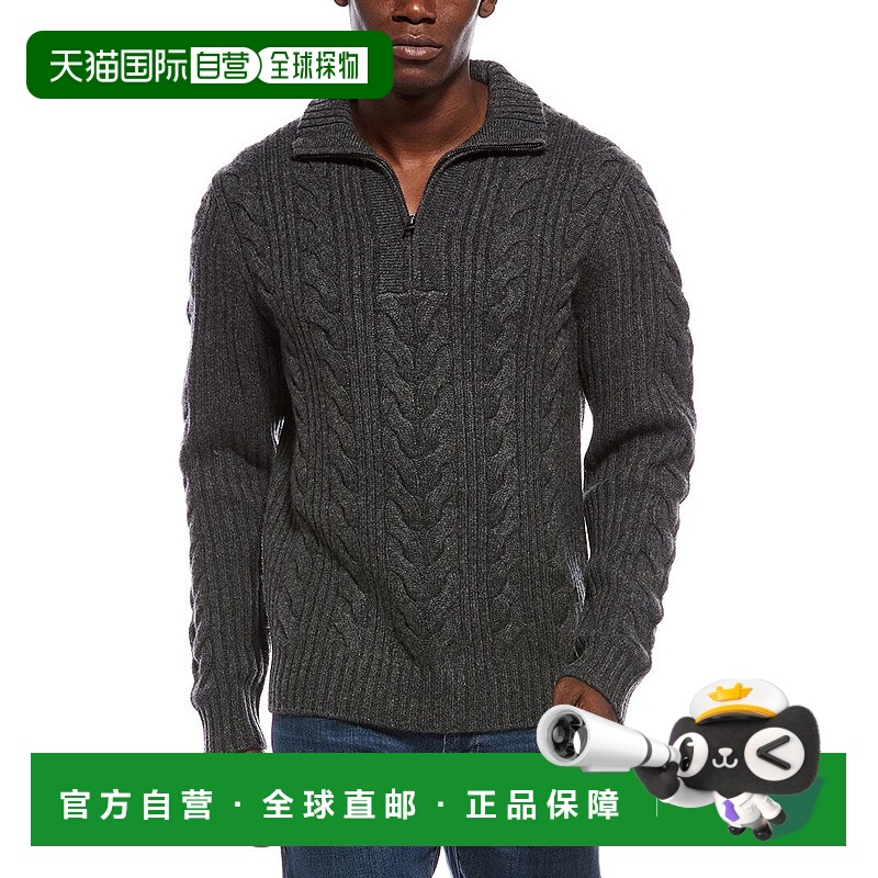 自营Vince Quarter-Zip Cable Wool & Cashmere-Blend Pullover -