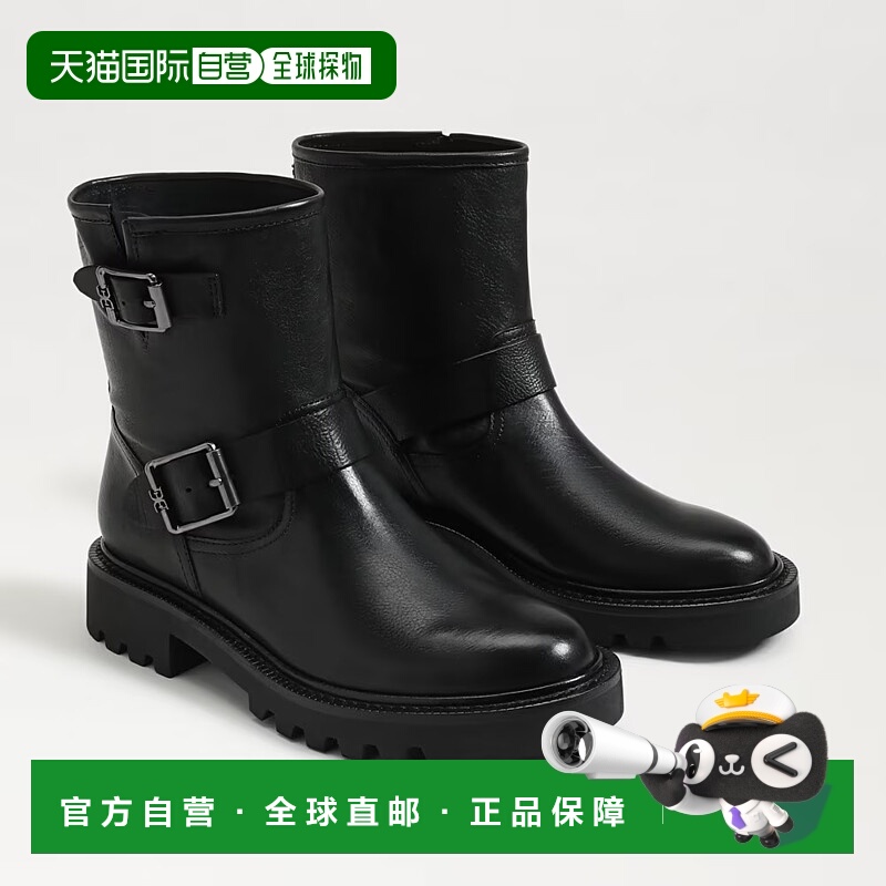 自营Sam Edelman Kinsley J2563L1001 WoBlack Leather Motorcycl