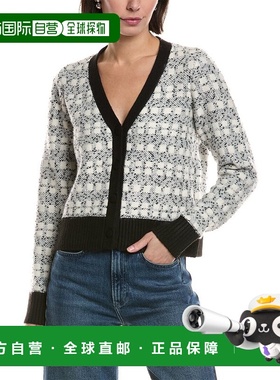 自营Laundry by Shelli Segal Boucle Rib Trim Cardigan - white