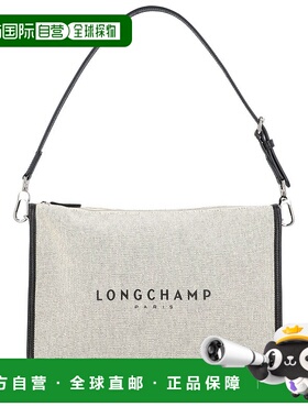 自营 Longchamp Essential大号帆布Hobo包-白色 美国奥莱直发珑骧