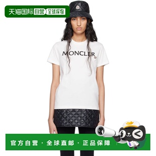 盟可睐 Moncler 女士 白色徽标刺绣 J20 1h可退 T恤 香港直邮潮奢