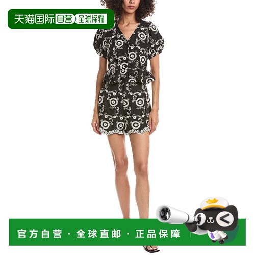 自营ANNA KAY 2pc Embroidery Top & Short Set - black 美国奥莱
