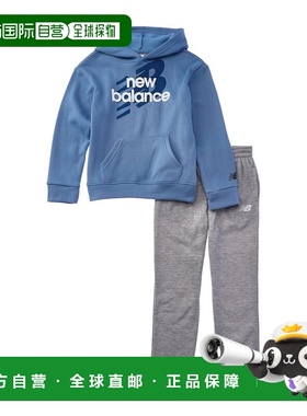 自营New Balance 2pc Fleece Hoodie & Jogger Set - blue 美国奥