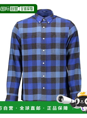 自营Gant Cotton Men's Men's Shirt - blue 美国奥莱直发