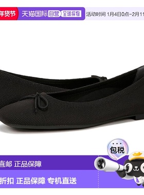 自营 Vionic Klara针织紧身平底鞋女式美国6.5黑色滑套芭蕾舞鞋FZ