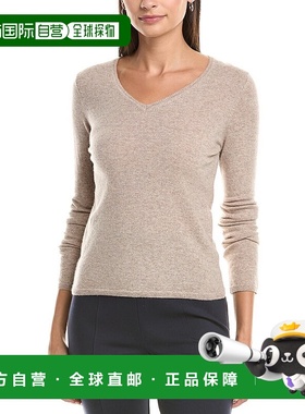 自营InCashmere V-Neck Cashmere Sweater - brown 美国奥莱直发