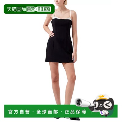 自营French Connection Azra撞色迷你连衣裙女式黑色甜心领FTS129