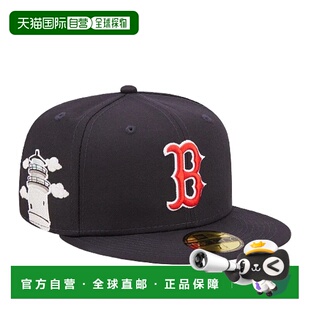 自营 New Era 59Fifty MLB 波士顿红袜队云朵图标海军蓝贴合帽子
