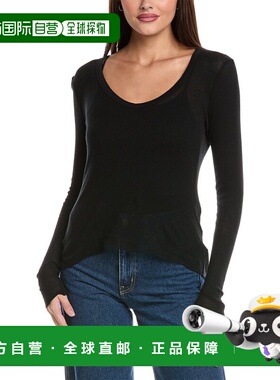 自营James Perse羊绒混纺T恤-黑色 美国奥莱直发