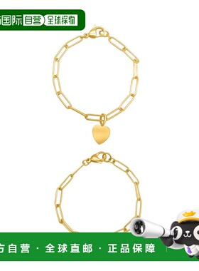 自营Adornia Heart Paper Clip Chain Set gold yellow 美国奥莱