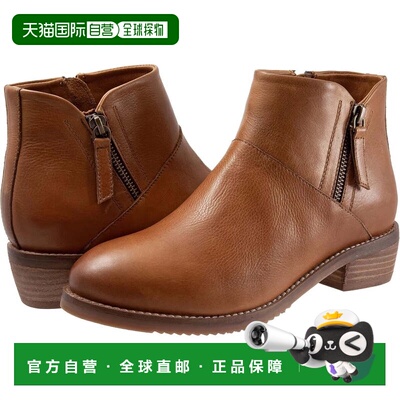 自营SoftWalk Roselle WW Luggage Leather Double Zip Ankle Boo