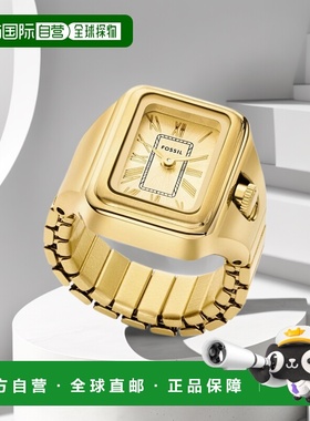 1h可退 【美国直邮】Fossil|女士 Raquel 双指针金色不锈钢戒指手