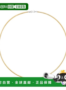 自营 Ross-Simons 意大利 2 毫米双面欧米茄项链，纯银和 18kt 纯