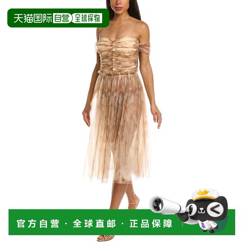 自营 Elisabetta Franchi Mini Dress brown 美国奥莱直发连衣裙