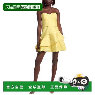 自营ML Monique Lhuillier Jacquard Mini Dress - yellow 美国奥