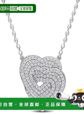 自营 925 纯银 Mimi & Max 连锁心形吊坠配链 - 白色 美国奥莱直