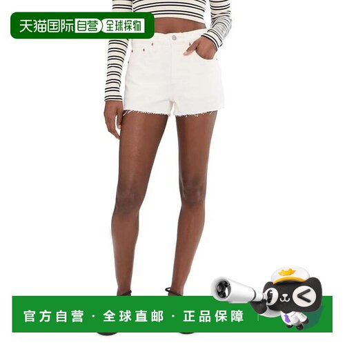 自营Levi's Premium 501短裤女士Off白色牛仔布原始合身原始下摆G