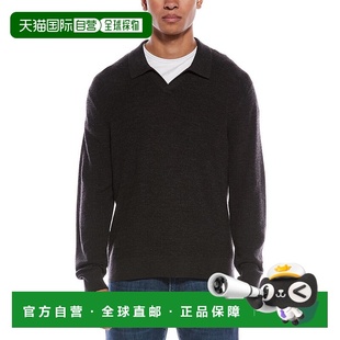 自营 theory理论羊毛Johnny领毛衣-棕色 美国奥莱直发