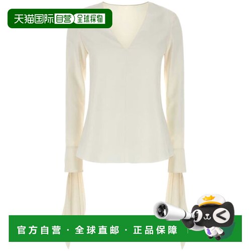 自营givenchy荷叶边细节白色长袖上衣-白色 美国奥莱直发女装