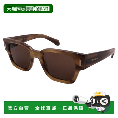 自营FERRAGAMO太阳镜SF2010S-319-52-21-145非极化棕色 美国奥莱