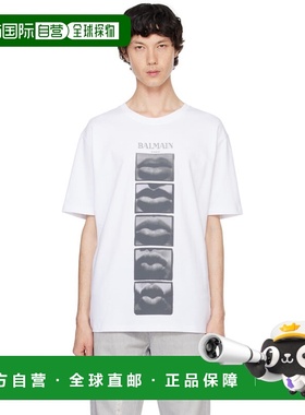1h可退 香港直邮潮奢 Balmain 巴尔曼 男士 白色 Vintage Lips Pr