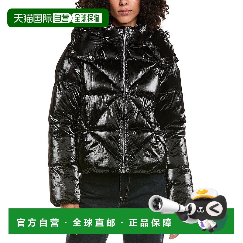 自营Sam Edelman Mixed Quilted Cropped Puffer Jacket - black