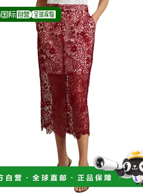 自营Reiss Flo Lace Pencil Skirt - Burgundy 长裙美国直发奥莱
