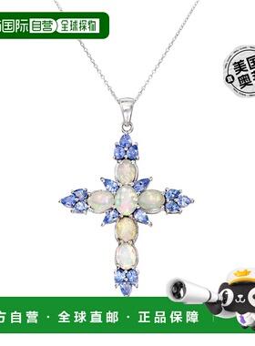 自营 Ross-Simons Ethiopian Opal and Tanzanite Cross Pendant