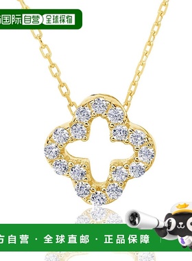 自营 Suzy Levian 立方氧化锆黄色纯银三叶草吊坠 - 黄色 美国奥