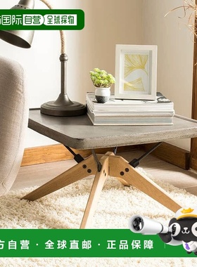 自营 safaviehDelartin 室内/室外现代混凝土 14.57 英寸高咖啡桌