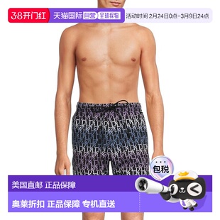 自营Karl Lagerfeld Paris Swim Trunks Men's  Black Ombre Prin